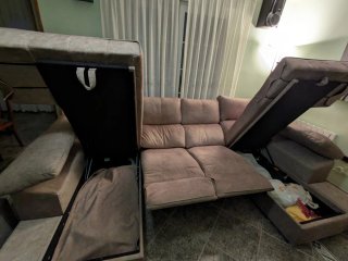 Sofá chaiselongue 4 plazas.