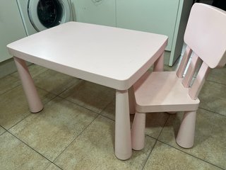 Mesa y Silla Infantil Rosa Ikea