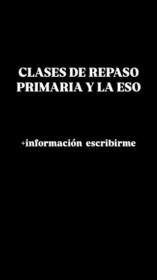 Clases de repaso de primaria y la ESO