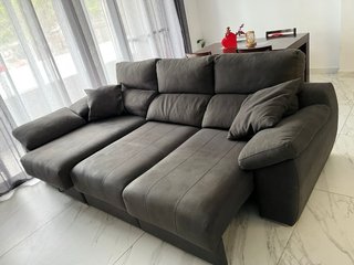 Sofá Chaiselongue Marrón/Gris