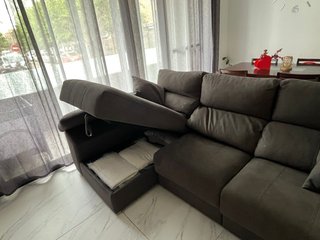 Sofá Chaiselongue Marrón/Gris