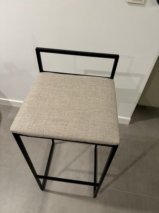 Taburete Alto Kenay Home Beige/Negro