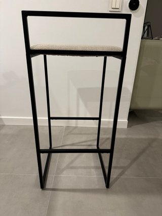 Taburete Alto Kenay Home Beige/Negro