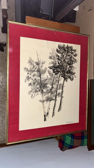 Cuadro de árboles enmarcado