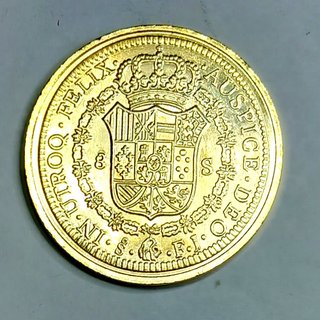 Réplica moneda Fdo. VII Chile baño oro sin abrir