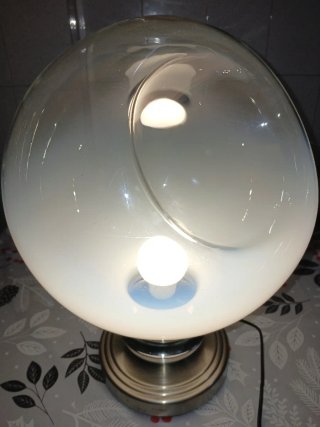 Lampada Space Age Vetro Metallo Anni 60