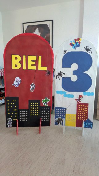 Decoración Cumpleaños Super Equipo Spidey Hecho a