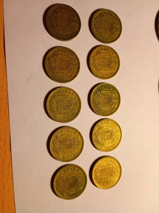 10 Monedas de 1 Peseta de 1966
