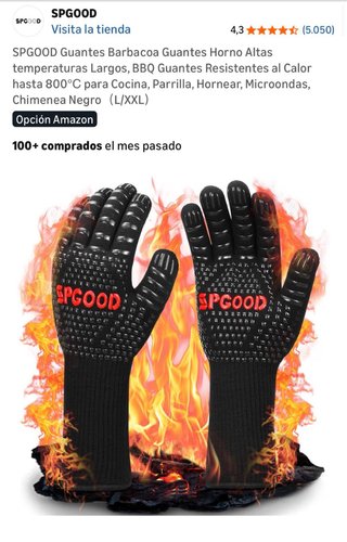 Set Utensilios Barbacoa Negro y Guantes termico