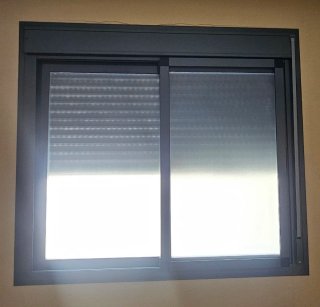 Conjunto Ventanas Aluminio Gris con Mosquiteras
