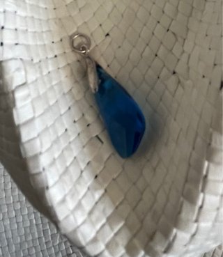 Conjunto Anillo y Colgante Azul y Plateado
