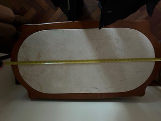 Mesa centro madera y mármol