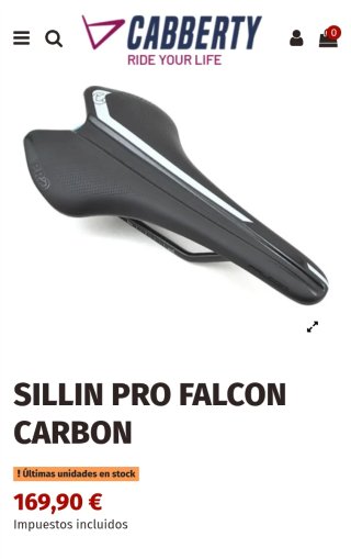 Sillín PRO Carbono Bicicleta