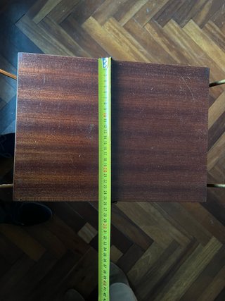 Mesa auxiliar antigua madera y metal