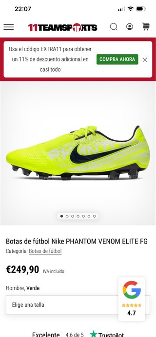 Botas de fútbol Nike Talla 40