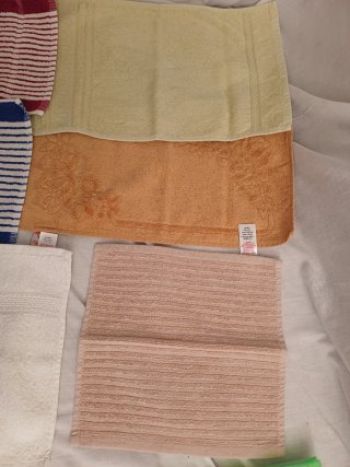 Toalla tocador algodón rosa, turquesa blanco Paños