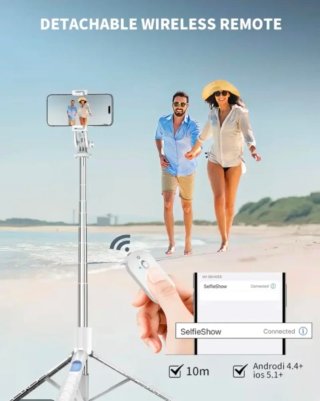 Trípode Selfie Stick Blanco