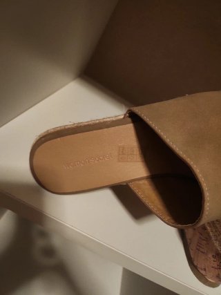 Sandalias Women ' Secret cuña esparto beige, 38.