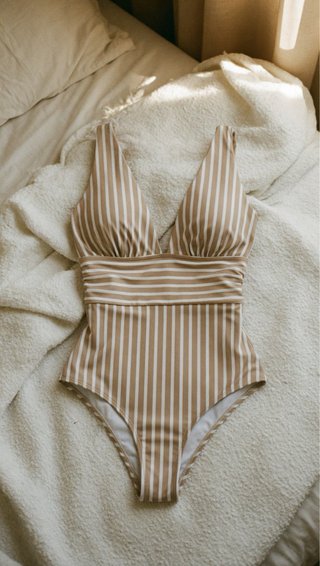 Traje de baño mujer 1 pieza rayas