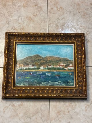 Cuadro al óleo paisaje marino