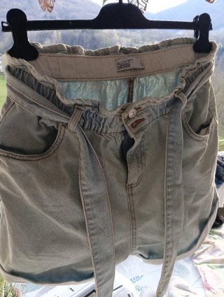 Shorts Alcott Denim vita alta con laccio