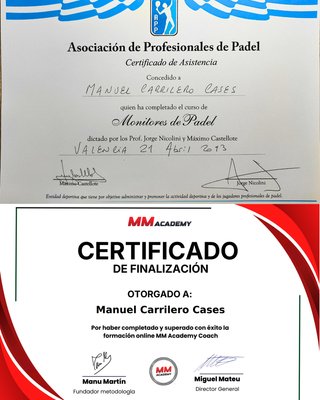 Entrenador de Pádel Licenciado CAFYD - Rendimiento