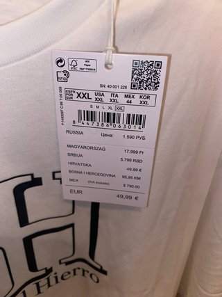 Camiseta Pedro del Hierro XXL