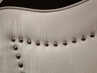 Cabecero Cama 150 Blanco Tapizado con tachuelas