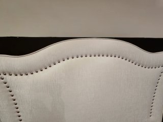 Cabecero Cama 150 Blanco Tapizado con tachuelas
