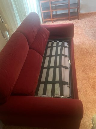 Sofá Cama Terciopelo burdeos 2 Plazas