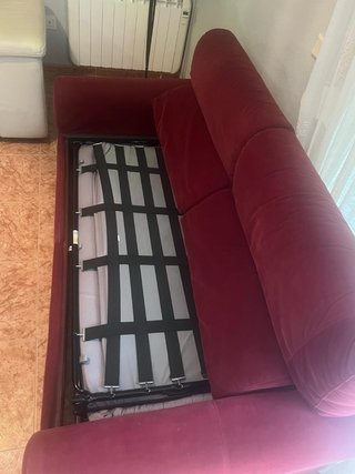 Sofá Cama Terciopelo burdeos 2 Plazas