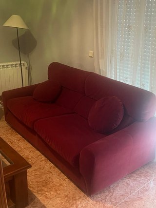 Sofá Cama Terciopelo burdeos 2 Plazas