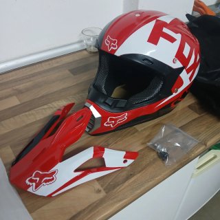 Casco niño Fox Motocross Enduro Negro Rojo
