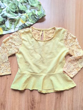 Blusas M Hojas Verdes y Amarillas