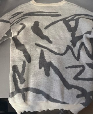 Jersey lana gris y blanco hombre