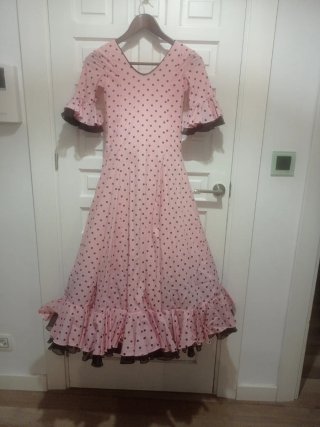 Traje Flamenca Niña Lunares Rosa