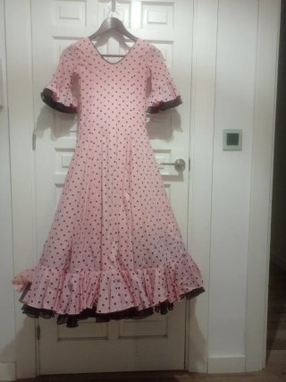 Traje Flamenca Niña Lunares Rosa