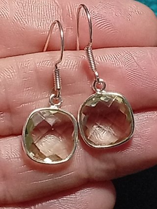 Pendientes Plata Ley topacio rutilado