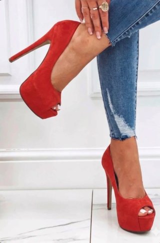 Scarpe Fersini rosse con tacco alto