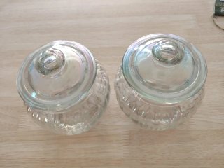 2 Botes de cristal iridiscente