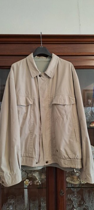Giacca leggera uomo beige double face