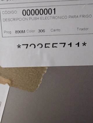 Armario frigorífico integrado sist apertura push