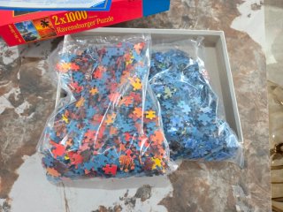 2 set di puzzle da 1000 pezzi l uno 70x50 cm