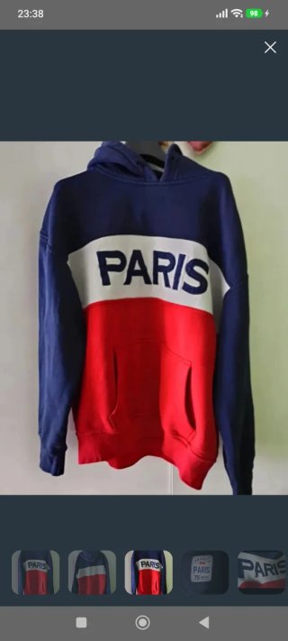 Sudadera PARIS azul, blanca y roja