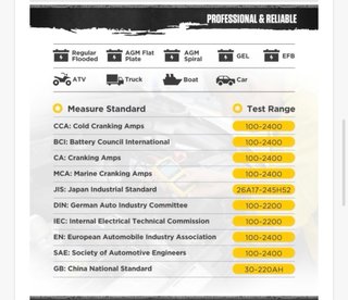 AUTOOL BT360 Comprobador Baterías