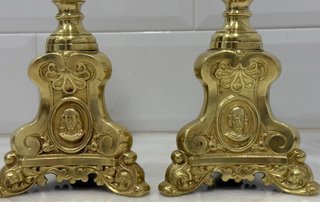 ANTIGUOS HACHEROS IGLESIA FRANCIA BRONCE SIGLO XIX