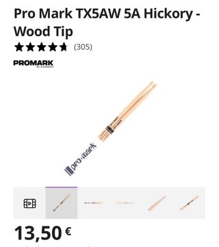 Baquetas Pro-Mark Hickory 5A