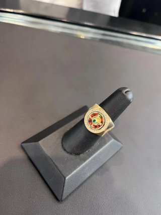 Anillo Sello Hombre Ruleta Casino Oro