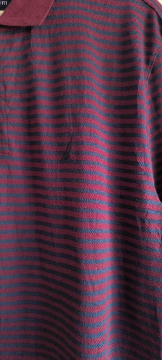 Polo Nautica Rayas Talla XL burdeos