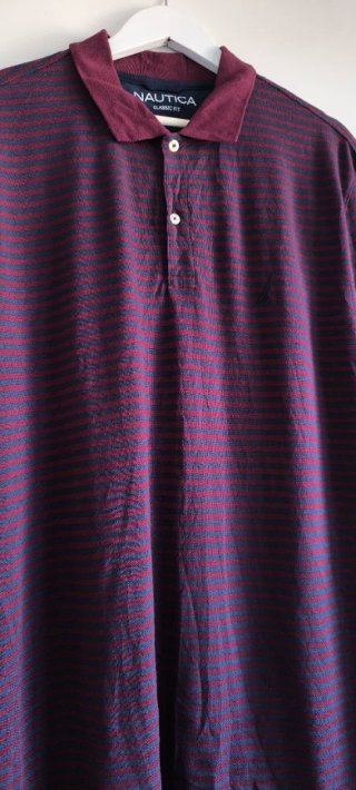 Polo Nautica Rayas Talla XL burdeos
